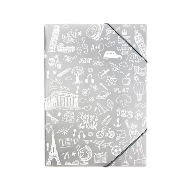 Typotrust Φάκελος PP Λάστιχο 25×35 Doodle Γκρι (FP16700-12)
