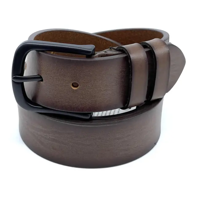 Καφέ Δερμάτινη Ζώνη Full Grain 4 cm