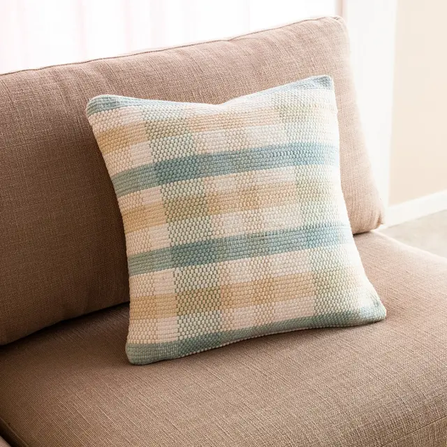 Μαξιλαροθήκη 43x43cm GOFIS HOME Tic-tac-toe Aqua