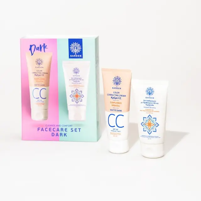 Garden Cleanse and Comfort Facecare Set Dark Σετ Περιποίησης Προσώπου με Κρέμα CC, 50ml + Καθαριστικό Προσώπου και Ματιών, 50ml, Σκούρα Απόχρωση