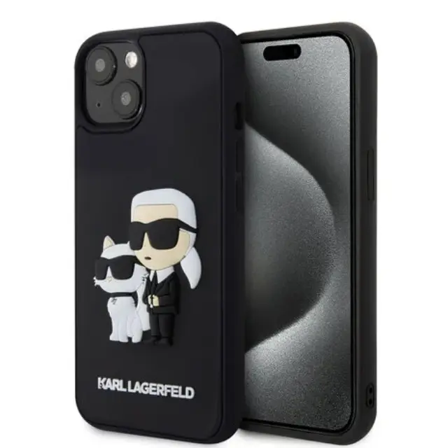 Karl Lagerfeld iPhone 15 & 14 Plus Back Cover - 3D Rubber - Black