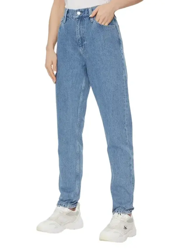Calvin Klein - Γυναικείο Παντελόνι Jean σε Mom Εφαρμογή J20J222153-1AA Μπλε