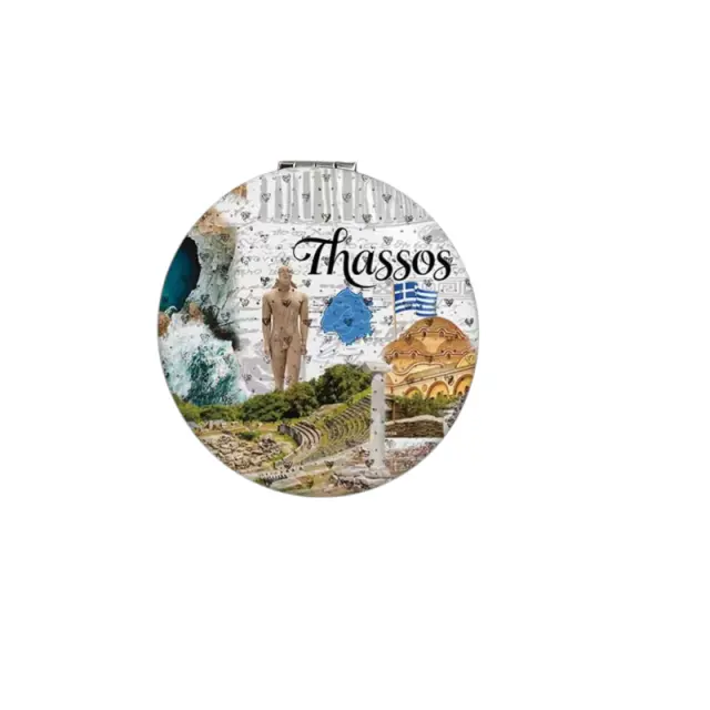 Καθρέπτης τσέπης Souvenir - Σετ 12pcs - Thassos - 7*7*3cm - 871855