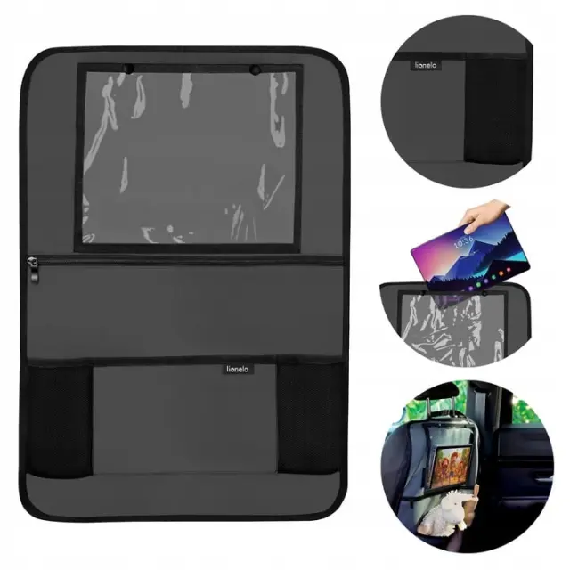 Lionelo Seat Organizer Οργανωτής καθισμάτων αυτοκινήτου 5 τσέπες 60 x 42 cm Gray