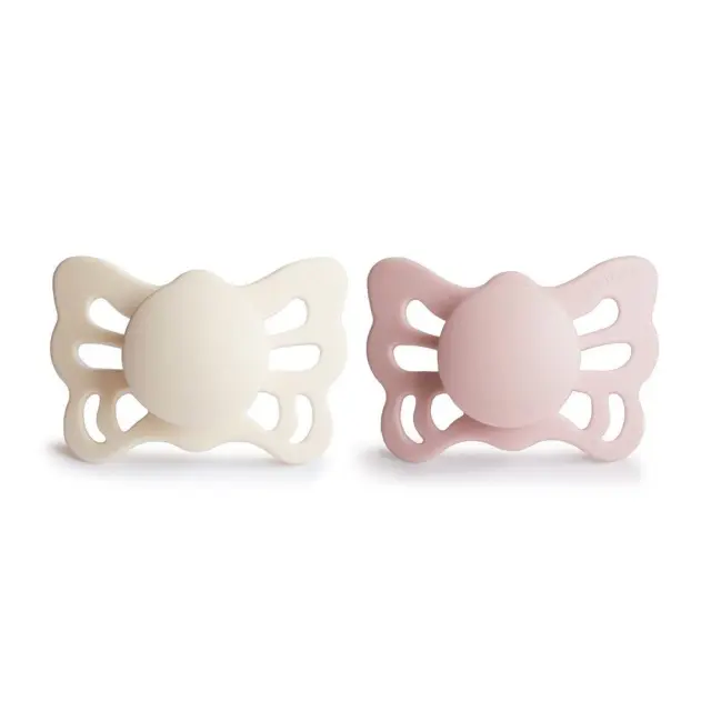 Σετ 2 Ανατομικές Πιπίλες Σιλικόνης FRIGG Butterfly Cream/Blush 0-6 Μηνών Baby Oliver 2