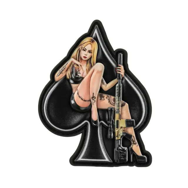 M-TAC Patch Lady of Spades PVC - 01-Black-Μαύρο