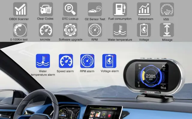 Konnwei ψηφιακό Head up display αυτοκινήτου OBDII KW206