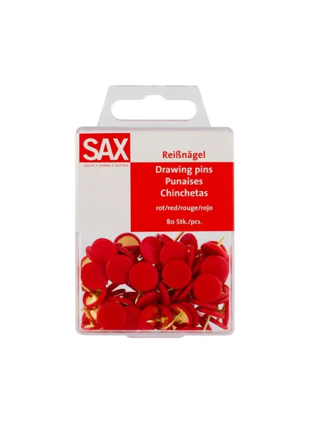 Sax Πινέζες Σε Κόκκινο Χρώμα 80 Τεμαχίων/ 9014400179717 (Sax)
