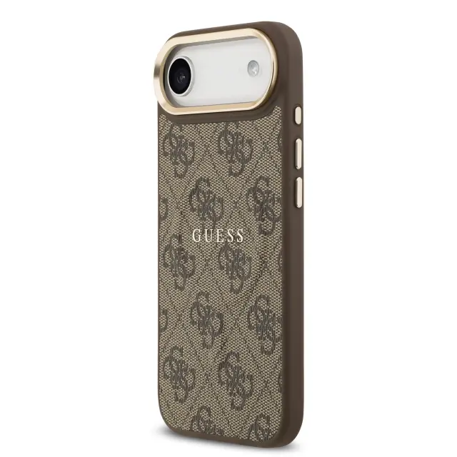 Guess PU Leather 4G Gold Frame MagSafe Case for iPhone Air Brown 2