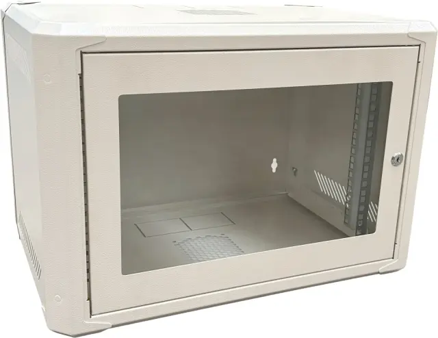 Conexpro networking cabinet 19" 6U/400mm, FLAT PACK, glass door