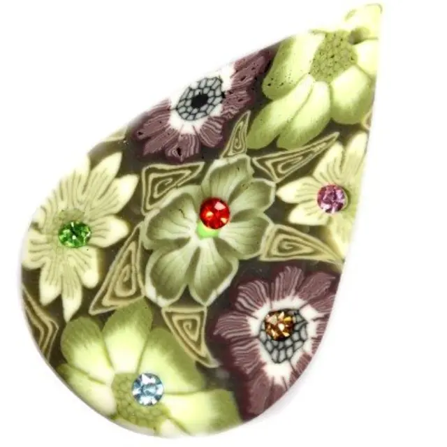 Fimo Κρεμαστό Green Drop 29x48mm
