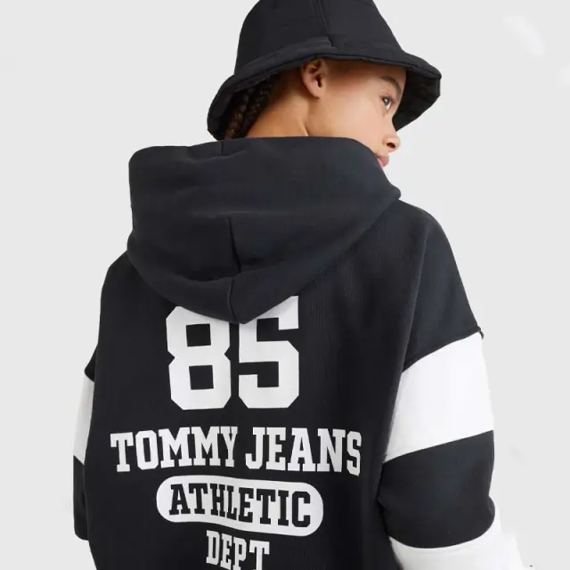 Tommy Hilfiger - Γυναικείο Φούτερ με Κουκούλα DW0DW14860-BDS Μαύρο - XL 2