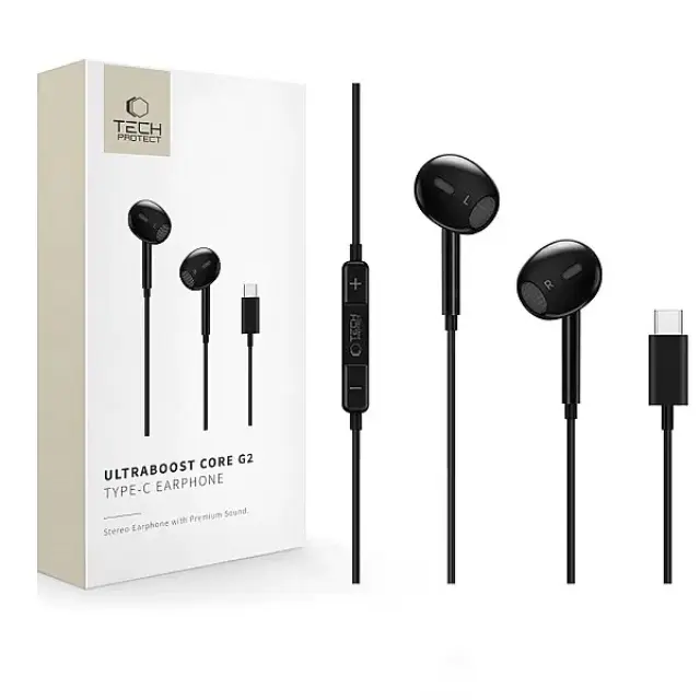 Tech-Protect® Ultraboost Core G2 Ενσύρματα Ακουστικά USB-C- Black