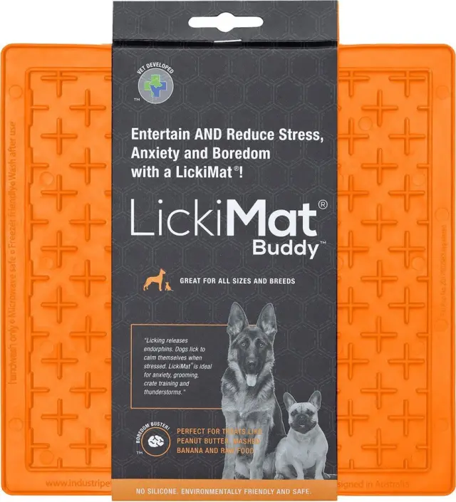 LICKI MAT - Dog Bowl Buddy OraNge 20X20Cm - (645.5350) - Pet Supplies