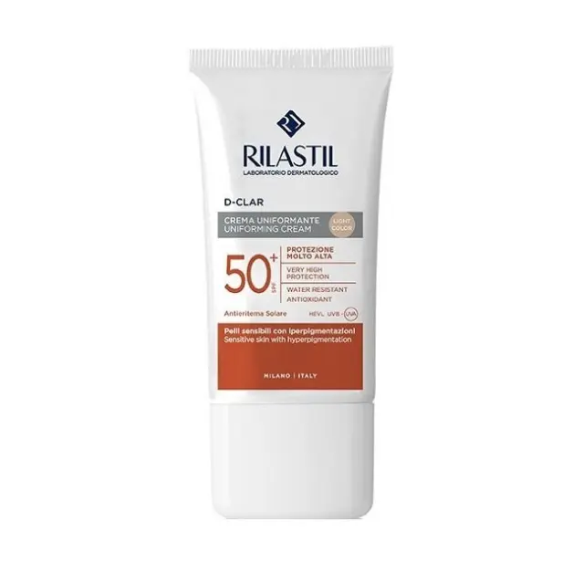 Rilastil D-Clar Uniforming Cream SPF50+ Αντηλιακή Κρέμα με Χρώμα Light 40ml