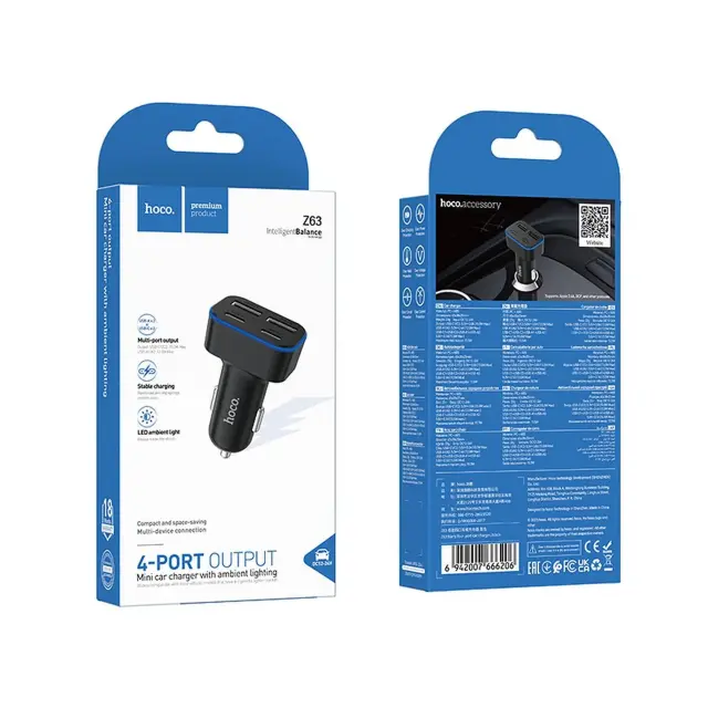 Hoco® Car charger Hoco 2xUSB A + 2xUSB C PD QC3.0 42W 2