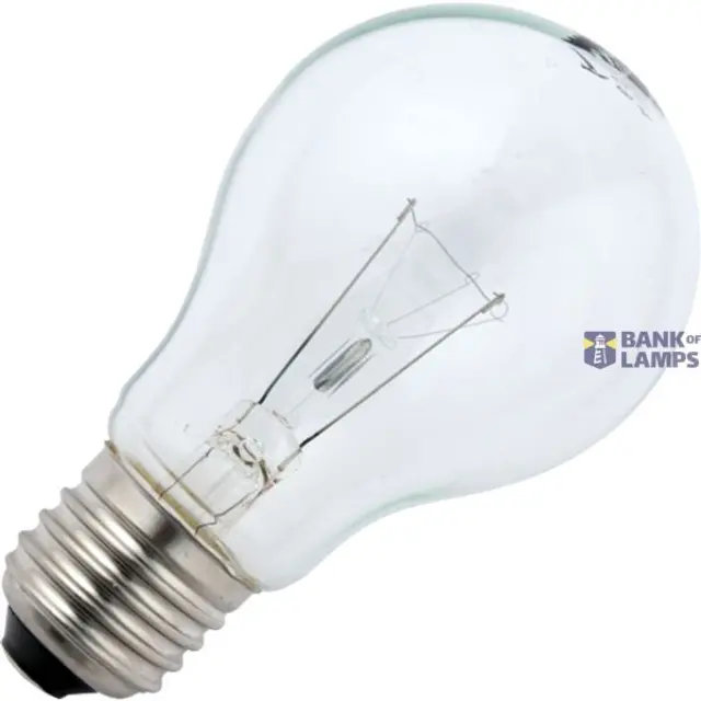 Incandescent Oven Lamp E27 A60x105 60W 24V Clear 300°C 1Khrs