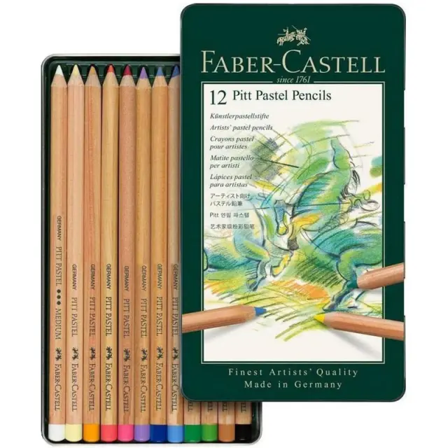 Σετ Μολύβια Παστέλ Faber-Castell Pitt Pastel, 12 Χρώματα