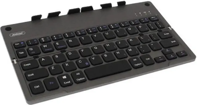 Mini Αναδιπλούμενο Πληκτρολόγιο Bluetooth για Smartphone + Tablet Andowl Q-WK805 – Γκρι ανθρακί
