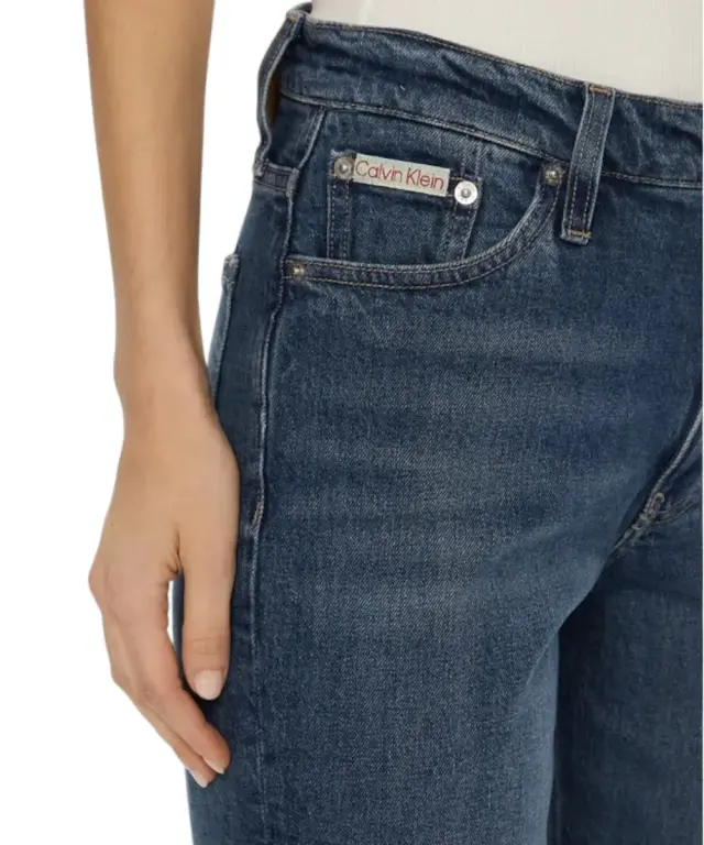 Calvin Klein - Γυναικείο Παντελόνι Jean Ck Mom Fit J20J224514-1BJ Μπλε Σκούρο 3