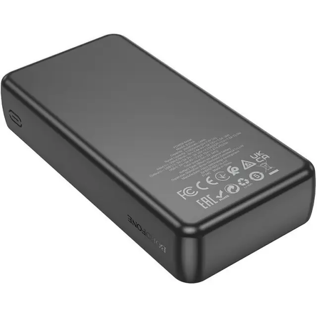 Borofone Power Bank 20000mAh με 2 Θύρες USB-Α Μαύρο BJ56A 3