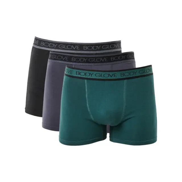 Body Glove Ανδρικό Boxer Logo Band - Τριπλό Πακέτο, Χρώμα Μαύρο-Γκρι-Πράσινο