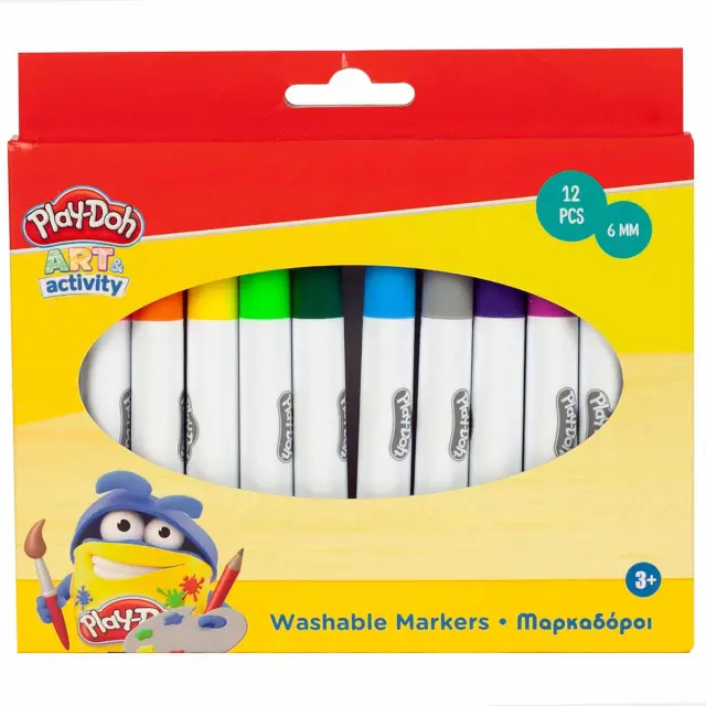Μαρκαδόροι πλενόμενοι jumbo Play-Doh 12 χρώματα