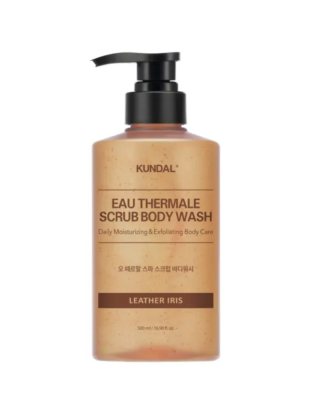 Kundal Scrub Body Wash 500ml - Αφρόλουτρο & απολέπιση με άρωμα Leather Iris