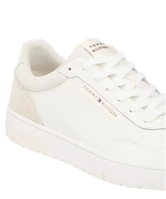 Tommy Hilfiger - Ανδρικά Sneakers Th Basket Core Lite Lth/Suede FM0FM05714-Z00 Λευκό Εκρού 3
