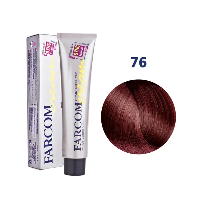 FARCOM Μόνιμη Κρέμα Βαφή 60ml 76 ΞΑΝΘΟ ΣΚΟΥΡΟ ΧΑΛΚΙΝΟ ΙΡΙΖΕ