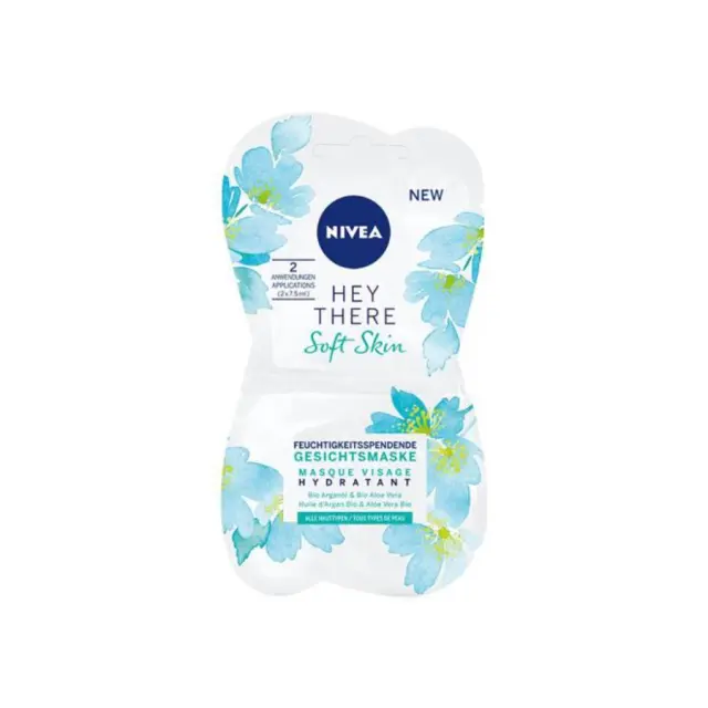 Nivea Ενυδατική Μάσκα Προσώπου - Hey There Soft 2x7,5ml