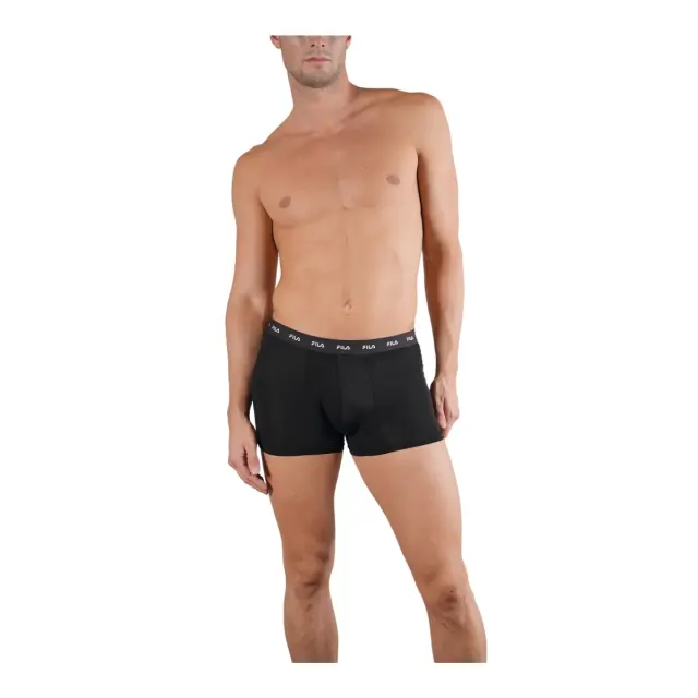 FILA Ανδρικό Boxer Bamboo Elastic Band, Χρώμα Μαύρο-Μαύρο