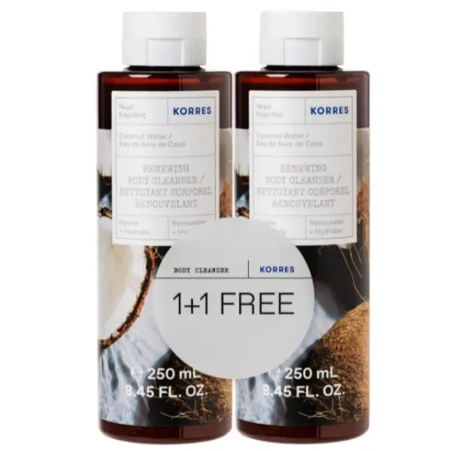 Korres Promo Νερό Καρύδας Αφρόλουτρο 2x250ml -50% στο Δεύτερο Προϊόν 1σετ
