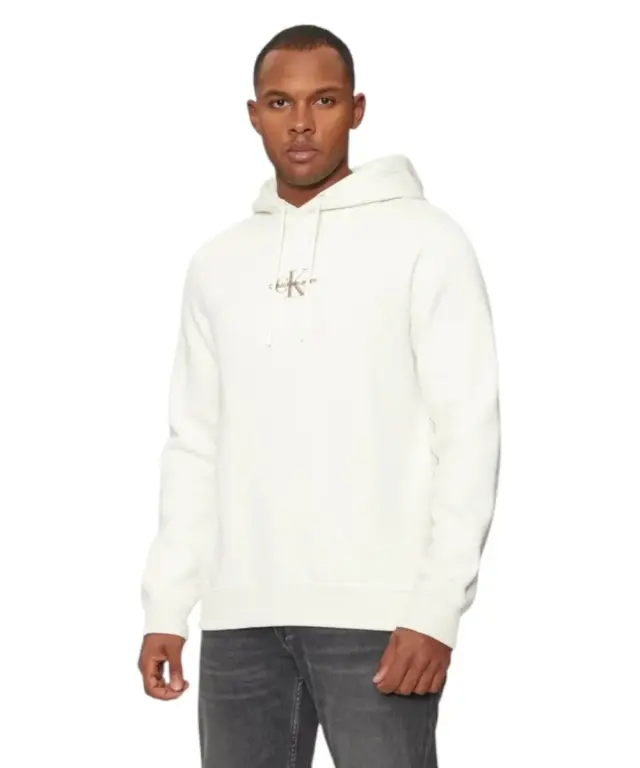 Calvin Klein - Fleece Monogram Φούτερ J30J325629-YBI Εκρού - 2XL