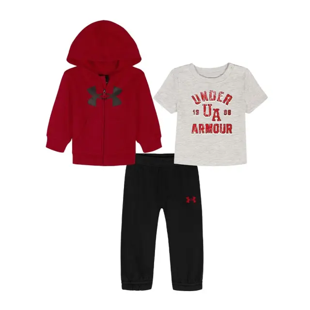 Under Armour Boy's Rival 3PC Hoodie Set Γκρι - Κόκκινο UAFII44E-621 (Under Armour)