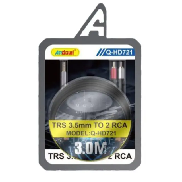 Andowl 3m Καλώδιο 3.5mm Αρσενικό σε 2 RCA Αρσενικό Q-HD721