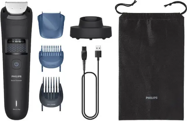 Philips Beardtrimmer 5000 Σετ Επαναφορτιζόμενης Κουρευτικής Μηχανής Μαύρο BT5780/15 2