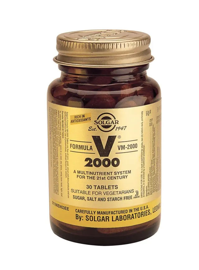 Solgar Πολυβιταμίνη VM-2000™ Πολυβιταμίνη για Ενέργεια & Τόνωση του Οργανισμού - Ιδανική για Καταπολέμηση της Σωματικής & Πνευματικής Κόπωσης, 30 ταμπλέτες