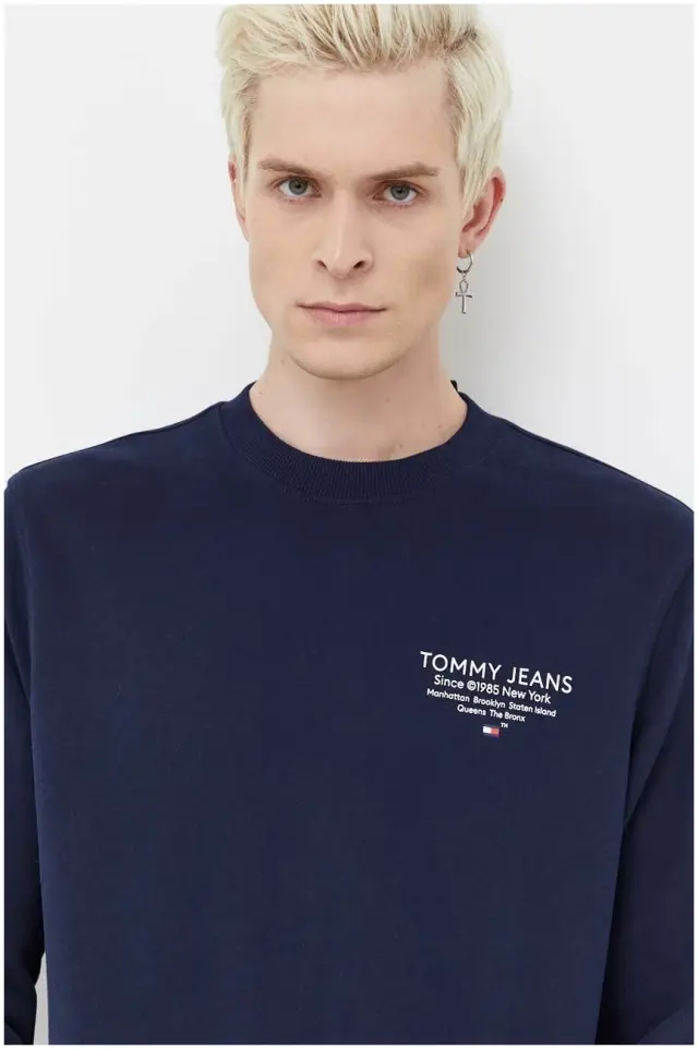 Tommy Hilfiger - Ανδρικό Φούτερ Essential Graphic Crew DM0DM18404-C1G Μπλε Ναυτικό - 2XL 3