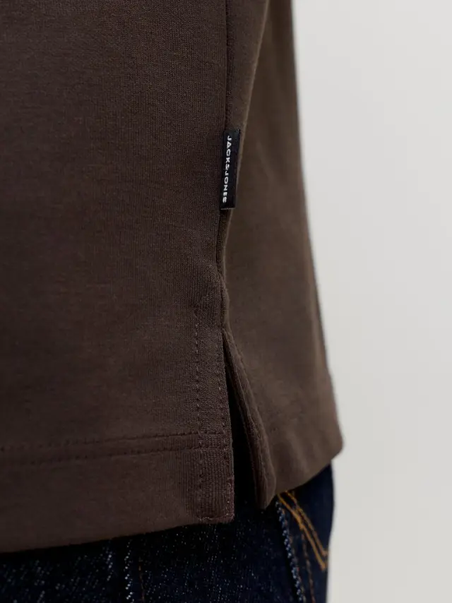 JPRBLAETHAN LS ZIP POLO - Chocolate Torte 3