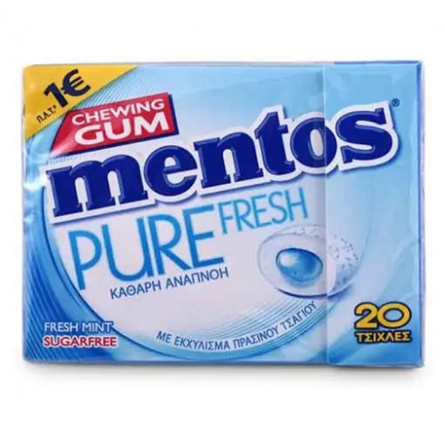 Mentos Pure Fresh Μέντα 30gr 1 τμχ