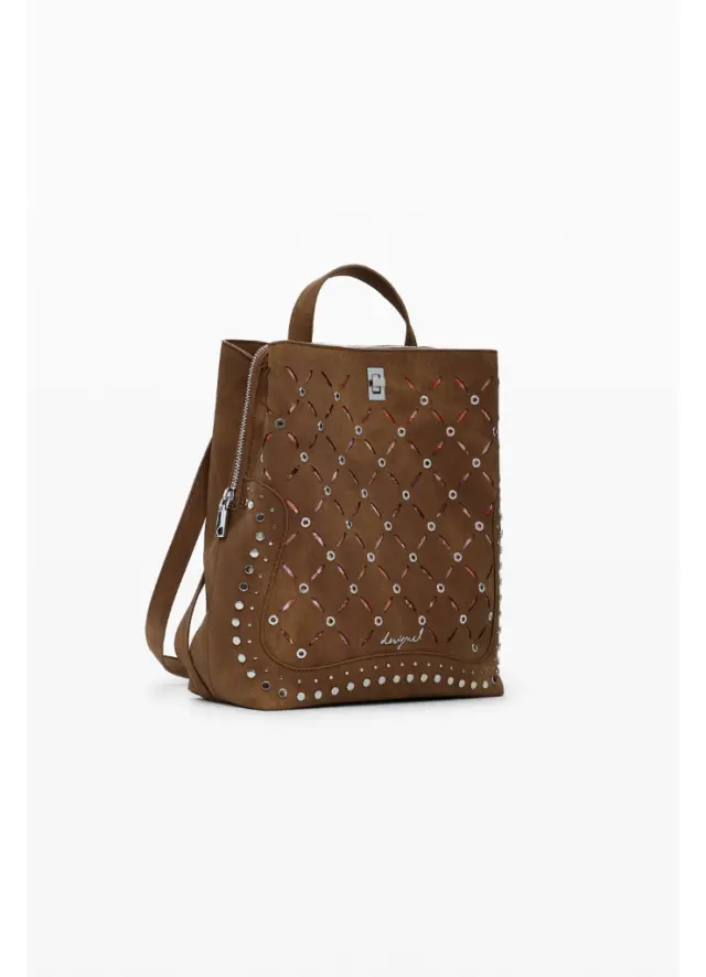 DESIGUAL - BACK_YANKEE METAL PATCH SUMY MINI CAMEL 3