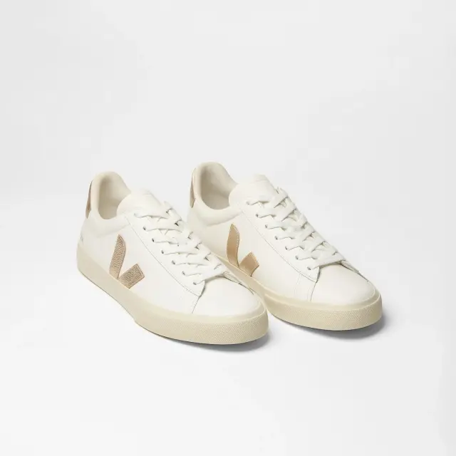 VEJA “CAMPO” LEATHER SNEAKERS (CP0503495A400-WHITE-PLATINE) - 39 2