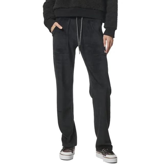 Body Action Basic Velour Pant (021332-01-Black) - Μαύρο - L