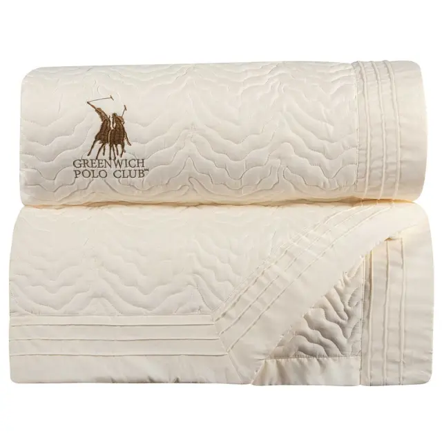 Κουβερλί 240x250 King Size Classic Greenwich Polo Club 2352 Ecru 100% Microfiber 3