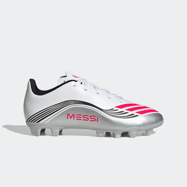 adidas Παιδικά Ποδοσφαιρικά Παπούτσια F50 Messi Club με Τάπες Λευκά - 38 2/3
