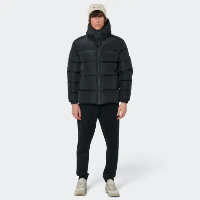 Body Action Hooded Puffer Jacket Black 073622-01 - 3XL 3