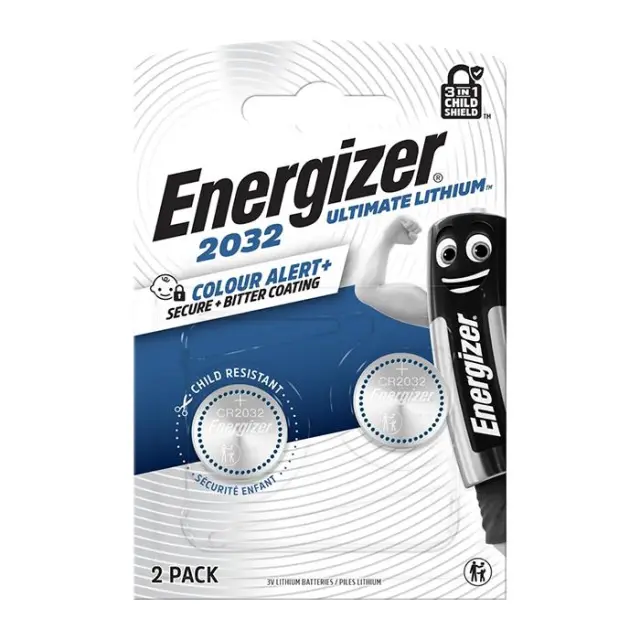 Μπαταρία λιθίου (κουμπί) Energizer Ultimate CR2032, σε blister 2 μπαταριών.
