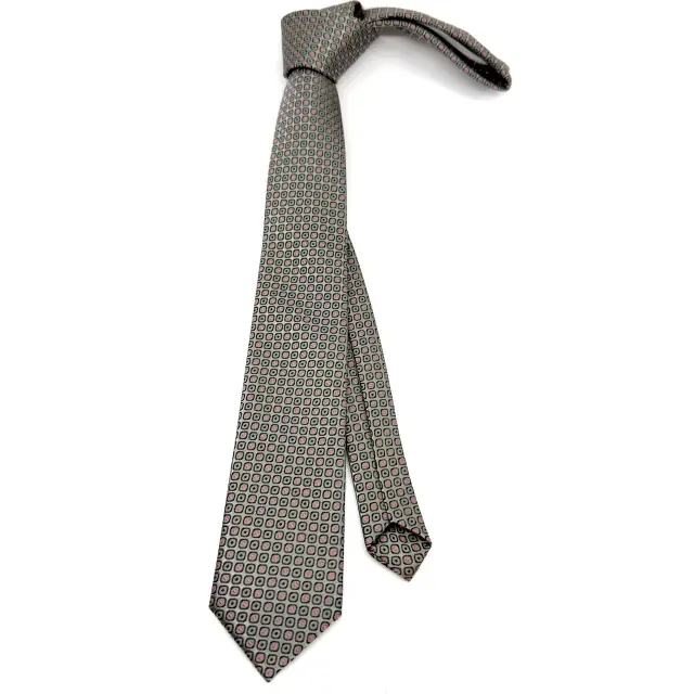 Γκρι Γραβάτα Υφαντό Μοτίβο Σετ με Μαντήλι 3