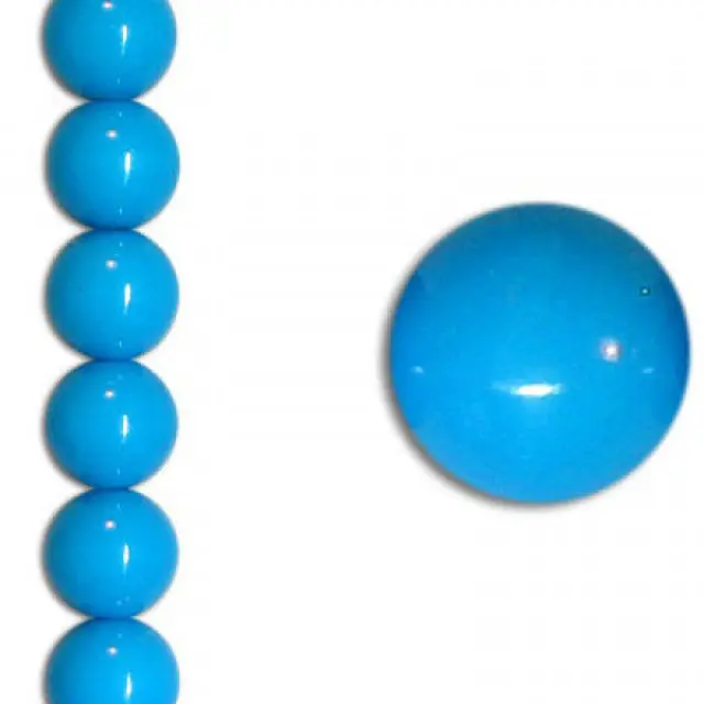 Χάντρα Glass Pearl Party Neon Aqua 8mm ~22τεμ